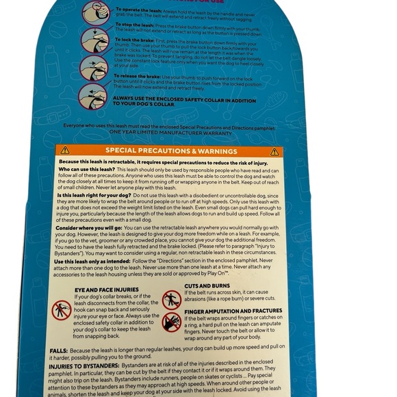 NWT Play On Retractable 24 ft Comfort Grip Retractable & Reflective Dog Leash. - Picture 2 of 2